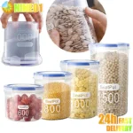 Food Storage Box Sealed Plastic Cereal Candy Dried Jars With Lid Fridge Storage Tank Containers Household Item Kitchen Organizer