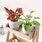 3pcs/set Mini Miniature Potted Plant, Model Fake Greenery Ornament Tiny Bonsai Model Garden Plants Floral Decor Bonsai